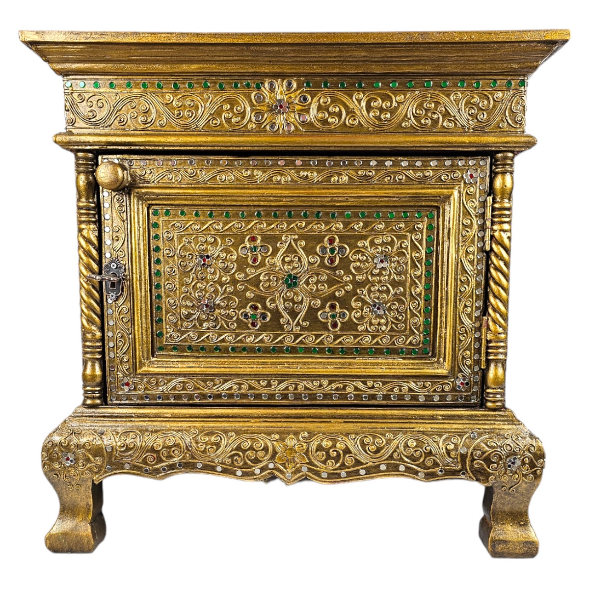 Mosaikschrank/Grüne Steine