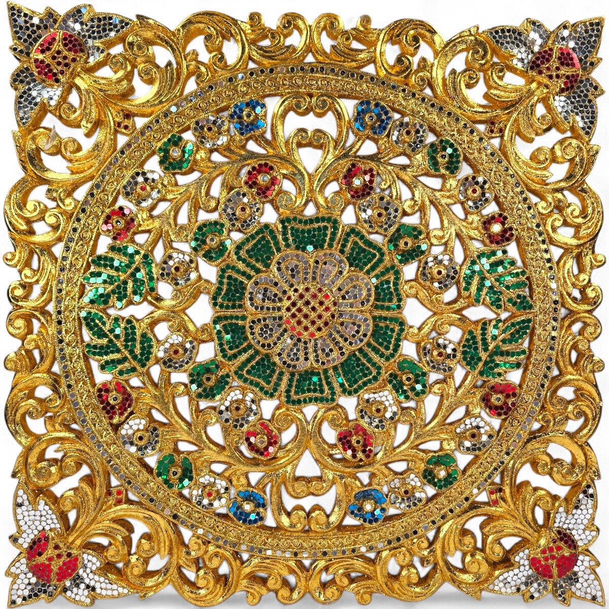 Goldenes Blumen Relief Goldenes Blumen Relief