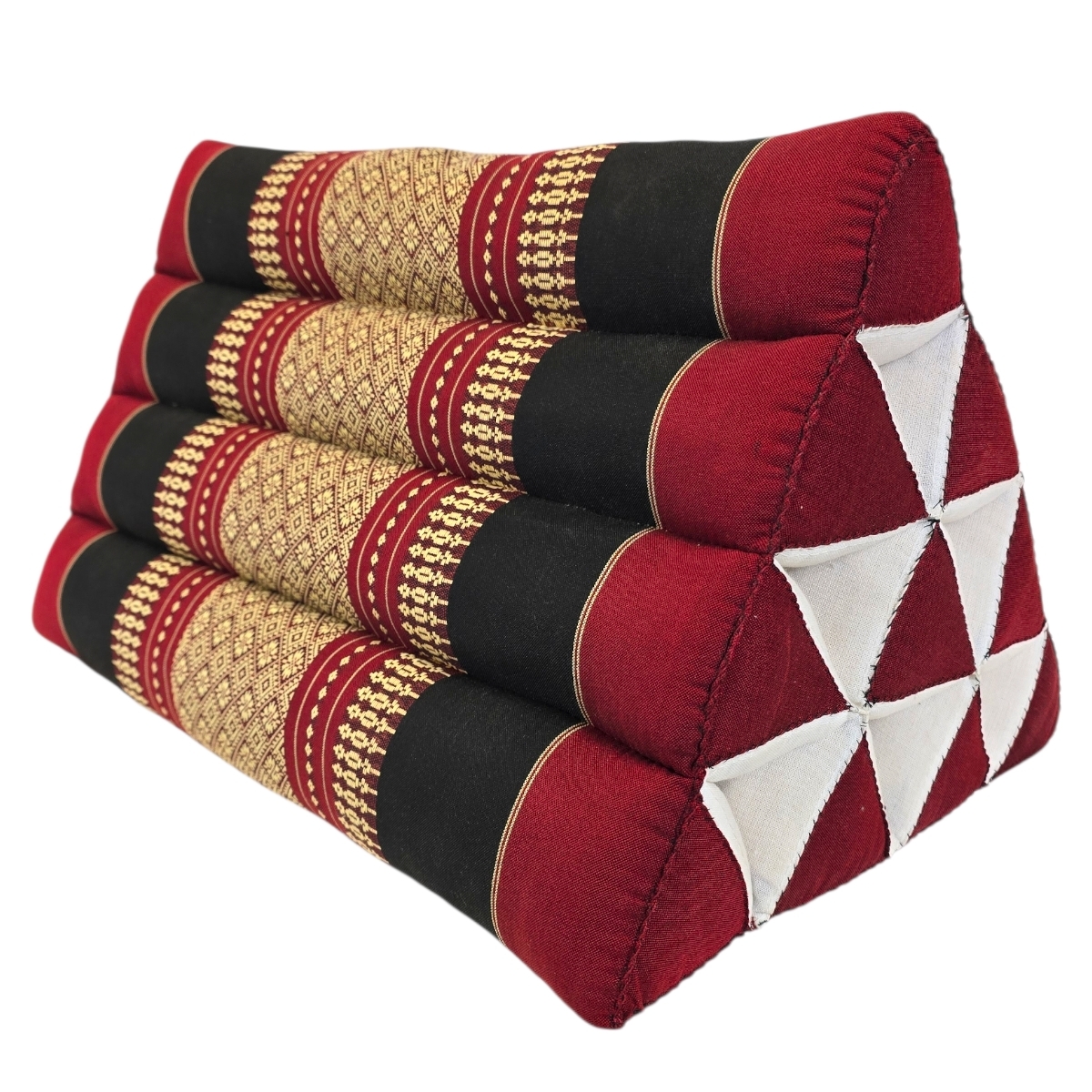 Dreieckkissen aus Kapok Rot/Schwarz