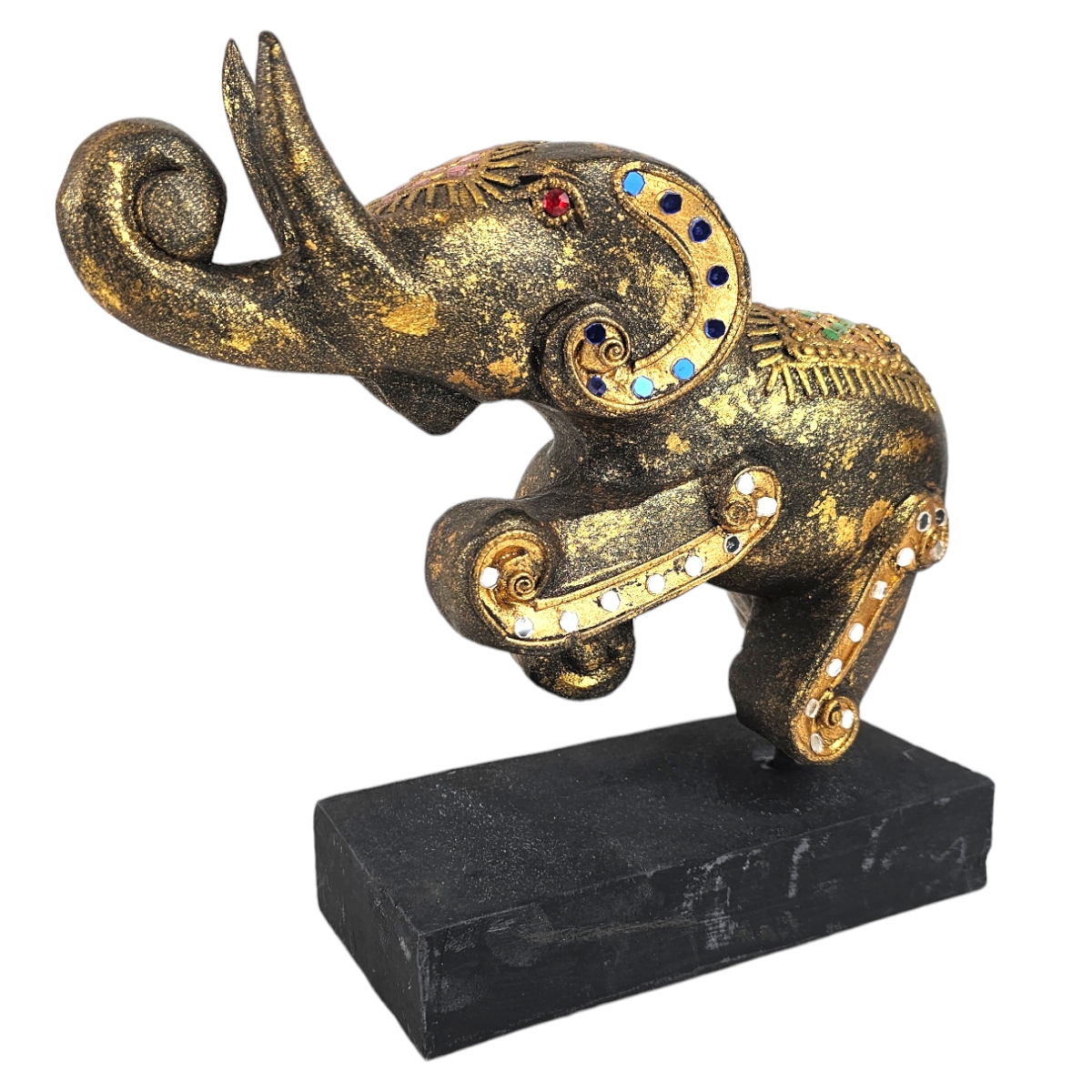 Elefant Schwarz/Gold